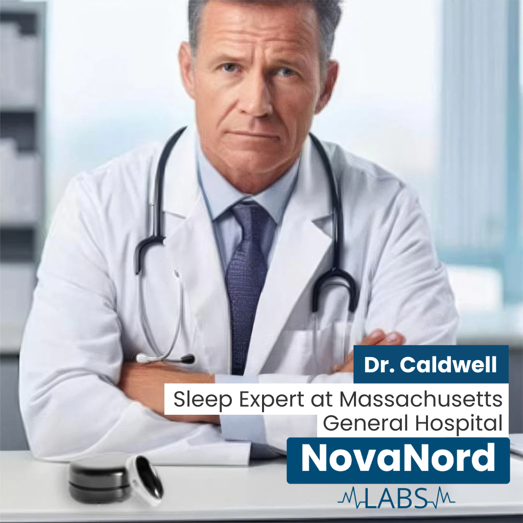 Man snoring while woman looks annoyed in bed.
